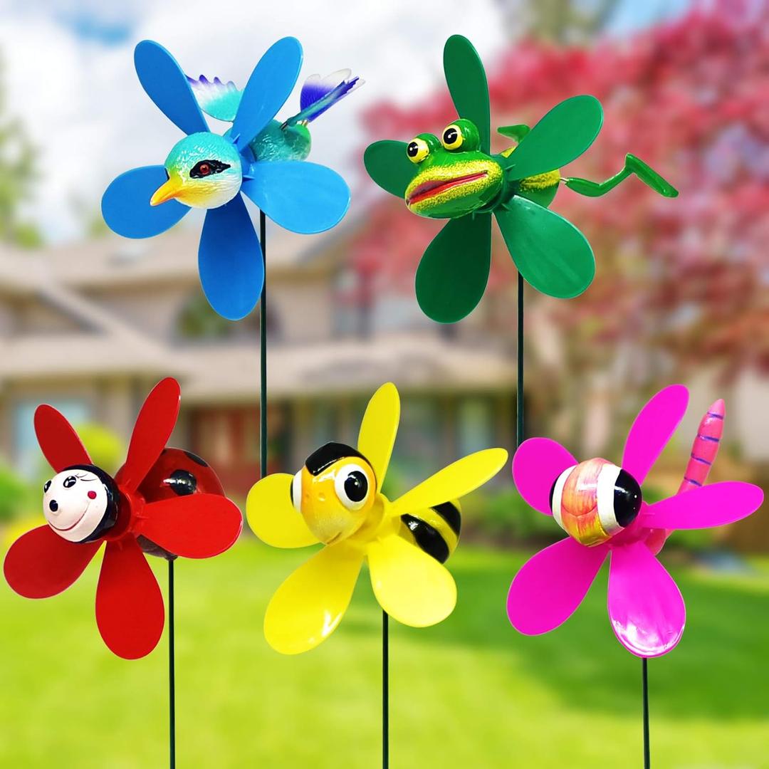 Garden Pinwheels Whirligigs Wind Spinner Windmill Yard Decor Lawn Decorations Hummingbird Decorative Garden Stakes Outdoor Whirlygig Windmills Gardening Art Whimsical Gifts