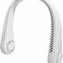 Portable Neck fan Adjustable Stretchable Neck Fans that Blow Cool Air Hand Free Rechargeable Portable Fan for Outdoor Sport Travel Gift for Women Men (White)