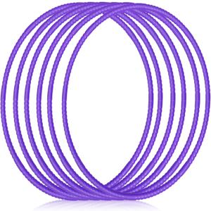 Poen 10 Pcs Exercise Hoop for Kids Detachable Adjustable Plastic Toy Colored Hoop Circles Playground Toys for Teens Games Gymnastics Dog Agility Equipment Party Decor, 28 Inch(Purple)