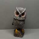 Solar Powered Garden Owl with Motion Detection, Rotating Head, Realistic Hoots and Silent Mode, Outdoor Statue and Sculpture, Owl Decoration for Home, Garden, Patio and Lawn