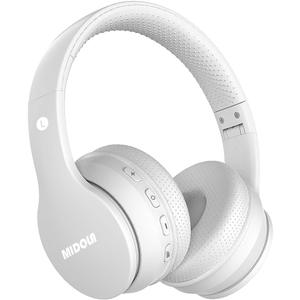Midola Kids Headphones Bluetooth 5.4 Wireless 68H Play Time Volume Limit 85/94dB Over-Ear Foldable Headset,Type-C Fast Charging, Wired Aux Mic for Toddler Child Pad Tablet White