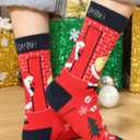 2 x Christmas Novelty Socks Colorful Fun Cute Sock Santas Xmas Gifts Stocking Stuffer Within Gift Box (One Size)