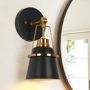 Black Gold Wall Sconces, Modern 1-Light sconces Wall Lighting for Bedroom, Bathroom and Living Room Black Gold Wall Sconces, Modern 1-Light sconces Wall Lighting for Bedroom, Bathroom and Living Room