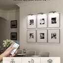 EZVALO Picture Light for Wall, Rechargeable 2400mAh Battery Lights Wireless with IR Remote, 3 Color & Dimmable Magnetic 7.87'' LED Lights Display for Painting, Living Room, Gallery, Bedroom(Black-2P)