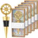 30Pack Rudder Wine Bottle Stoppers - Anchor-Designed Reusable Wine Savers, Elegant Decoration for Wine Lovers & Sailors, Perfect for Home, Yacht Party, Restaurants, Preserve Freshness (Gold)