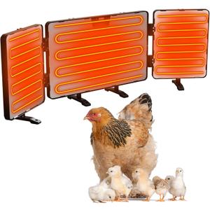 Smart Chicken Coop Heater, 260 Watts 3-in-1 Foldable Chick Heater Built-in Adaptive Temperature Sensor, Chicken Coop Heater for Winter, Coop Heater Adaptable to Timer and Temp Controllers,Black