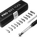 PRO BIKE TOOL Adjustable Torque Wrench Set - High-Precision 1/4 Wrench with 2-20 Nm Range - Complete Bike Tool Kit with Hex, Torx Bits, and Case for Easy Storage (Matte Silver)