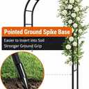 Thickened Tube Garden Arch,7.3ft Heavy-Duty Metal with 16mm Steel Tubes & 0.5mm Thickened Wall, Durable Outdoor Trellis for Climbing Plants,Roses,Garden Party,Ceremony & Decorations (Black)