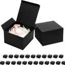 Mcfleet Black Gift Boxes with Lids 6x6x4 Inches 25 Pack Groomsmen Proposal Cardboard Craft Gift Box for Christmas, Wedding, Graduation, Holiday, Birthday Presents Packaging