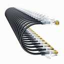 Cat6a Patch Cables 2ft (24 Pack) Slim, Cat6 Ethernet Patch Cable Pure Copper, Flexible Cat 6 Patch Cable 550MHZ 10G, Space-Saving Cat 6A Network Cables for Patch Panel, Black