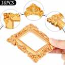 10 Pcs Mini Picture Frames, Small Antique Vintage Photo Frameval Rectangle Wall Hanging for DIY Jewelry Display Photo Holiday Party Home Wedding Decor