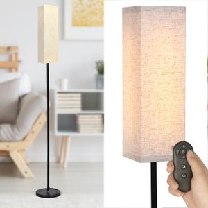Floor Lamp for Bedroom Living Room Office with Remote Control Modern Living Room LED 4 Color Temperature & Stepless Dimmer, Standing Elegant Lamp 3000k-7000k (Square-Pale Yellow)