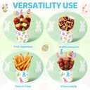LemonRoad 250 Pcs Easter Charcuterie Cups with Sticks Included 50 Pcs 14 oz Disposable French Fry Cups 200 Bunny Egg Cocktail Picks Paper Appetizer Snack Bowls for Easter Party Supplies Decorations