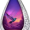 Blue Hummingbird Urns for Human Ashes Adult Female - Small Cremation Purple Urns for Ashes Men - Tiny Memorial Keepsakes Cloud Urn for Adult Male & Female - Decorative Urn for Mom & Dad 3 Inch