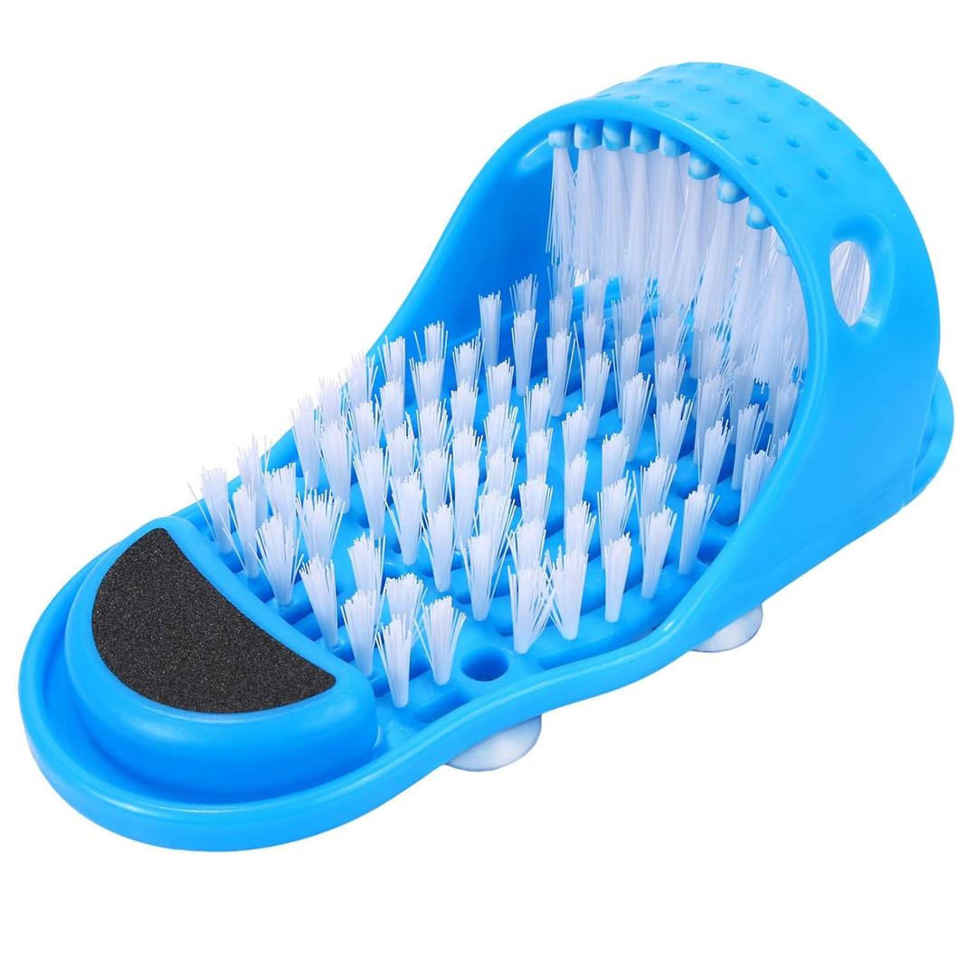 Kissbuty Magic Feet Cleaner Simple Foot Scrubber Shower Spa Easy Feet Cleaning Brush Exfoliating Foot Massager Slipper for Unisex Adults, 1 Pc (Blue)