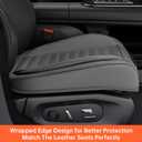 2 Pack Car Bottom Seat Covers, Luxury Leather Front Seat Covers, Breathable and Waterproof Automotive Bottom Seat Covers, Universal Anti-Slip Seat Covers Fit for Most Vehicles (Gray)