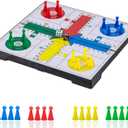 Ludo Game Board Set -9.5, Magnetic Folding Travel Classic Strategy Game (Rounded Corner)