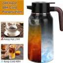 68oz Thermal Coffee Carafe, Stainless Steel Carafes for Hot Liquids 24 Hours, Insulated Coffee Carafes For Keeping Hot Coffee, Hot Water, Tea, Hot Beverage (2 Pack Black)
