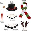 Snowman Decorating Kit, 16Pcs Christmas Snowman Decorating Making Kit Outdoor Fun Christmas Winter Holiday Party Decoration Gift, Xmas Holiday Winter Party snow man kit Outdoor Fun Supplies for Kids