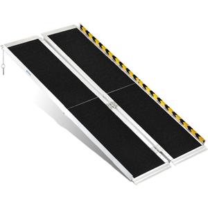 6FT Portable Wheelchair Ramp, Non-Slip Aluminum Folding Handicap Ramp, 600 LBS Capacity Door Threshold Ramps for Home Steps, Scooter Ramp for Car, Doorways, Curbs, Stairs, Cart, Wheel Chair Steps