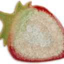 Dock 6 Pottery Unique Handmade Specialty Shaped 6 x 4 Inch Glazed Ceramic and Glass Home Décor Drink Coaster, Red, Green, Strawberry