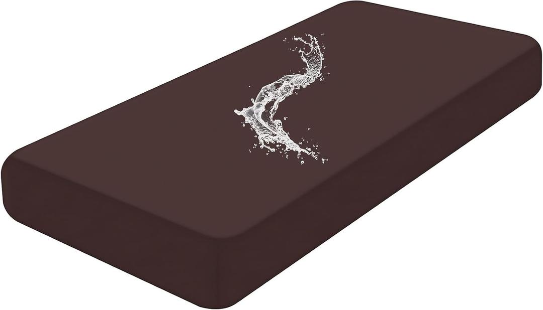 Smiry Waterproof Couch Cushion Covers, Stretch Washable Sofa Cushion Cover, Soft Sofa Slipcover Elastic Non-Slip Furniture Protector for Pets, Kid (Large, Chocolate)