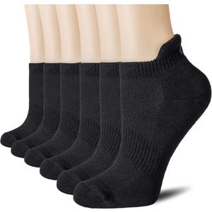 CS CELERSPORT 6 Pairs Ankle Athletic Running Socks Low Cut Sports Tab Socks for Men and Women M