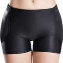 Women's Padded Seamless Shapewear Panties Hip Enhancer Underwear Shaper Shorts (Large, Black)