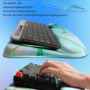 Ergonomic Wave Wrist Rest with Keyboard Stand, Cushioned Palm Rest, Comfortable Integrated Memory Foam for Natural Typing and Relieve Wrist Pain, Green Gold Marble