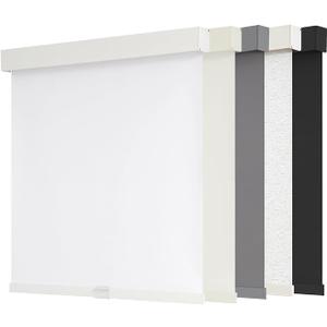 AOSKY Blackout Roller Shades Cordless Blinds for Windows, Free-Stop Shades with Valance, Thermal Insulated Fabric, UV Protection, Natural Woven Blinds for Home and Office (48" W x 72" H, White)