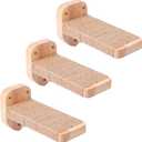 COOLEX 3pcs Cat Wall Steps, Climbing Mounted Furniture, Shelves With Hemp Rope Covered, Solid Wood Ladder for Playing and Climbing (StandardWood)