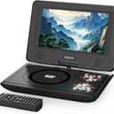 11.5" Portable DVD Player with 9.5" Swivel Screen, 5-Hours Rechargeable Battery, Car DVD Player for Kids, Support CD/DVD/SD Card/USB, Regions Free, Dual Speakers, Black