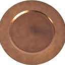 SARO LIFESTYLE Charger Plates with Classic Design (Set of 3) Copper