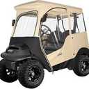10L0L 2 Passenger Golf Cart Enclosure for Club Car Precedent/Onward/Tempo, 4Sided Clear Window 600D Rain Cover All Weather Windproof Waterproof  Beige