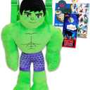 Hulk Plush Backpack Gift Set - Bundle of 14" Deluxe Hulk Plush Doll Toy with Carrying Straps, Stickers, Tattoos, More | Avengers for Kids, Boys, Girls