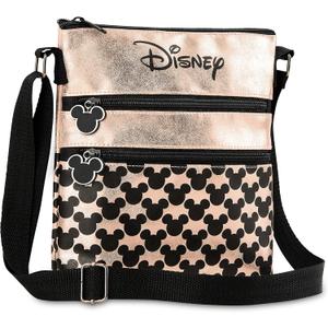 Disney Cross Body Bag for Women, Rose Gold Shoulder Bag Minnie and Mickey Mouse, Gifts for Women (Rose Gold)