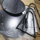 2 Tier Round End Table, Black End Table with Metal Frame for Small Spaces, Accent Coffee Table, Sofa Table, Nightstand for Living Room, Bedroom