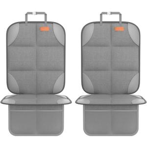 2 Pack Car Seat Protector - 600D Fabric Waterproof Carseat Protector with Thickly Padded to Protect Your Car Seats from Child Seats and Pets (Light Grey)