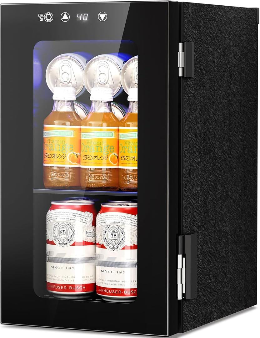 Antarctic Star 10L Mini Fridge, Beverage Refrigerator Small Drink Fridge for Bedroom, beverage cooler with Digital Temp Adjustment 40-61°F, Ideal for Bedroom, Dormitory, Office, Bar and Kitchen, Medium