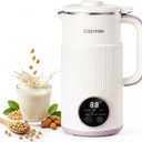35oz Nut Milk Maker, Compact Soy Milk Maker with 12 Blades, Automatic Almond Oat Milk Machine, Hot & Cold Functions,12H Timer, Auto Clean, Keep Warm, White Batch Plant-Based Milk Maker