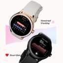 TOOBUR Smart Watch for Women, 40mm HD Smartwatch, Compatible with Android & iOS, Answer/Make Calls, Fitness Watch with Step/Calorie/HR Tracker, IP68, Gorgeous & Comfy, Gift for Women, Beige