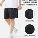 Cosmolle Men's 7" Quick-Dry Hiking Shorts UPF50+ Reflective, Lightweight 3 Zipper Pockets Stretch for Running Gym Outdoor (Black, L)