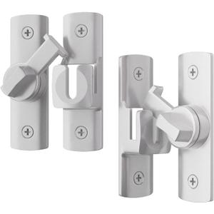 2 Pcs Degree Barn Door Latch, 180/90 Sliding Barn Door Lock，Sliding Gate Latch Lock for Cabinets, Barn Door, Bathroom, Gardenr Doors (Sliver)