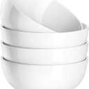 MALACASA 26 Oz Porcelain Soup Bowls Set of 4, White Ceramic Bowls for Kitchen, Cereal Bowl for Oatmeal, Fruit, Salad, Ramen and Rice Bowl -Dishwasher & Microwave Safe Bowls