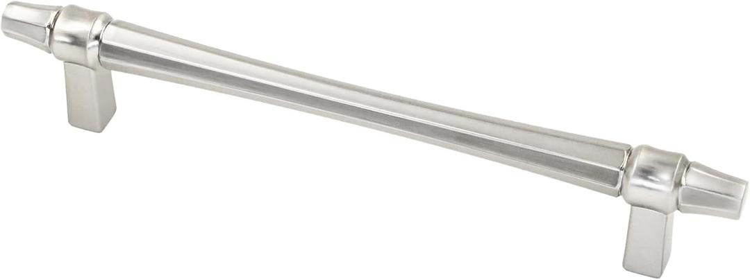 Alzassbg 6 Pack Brushed Satin Nickel Cabinet Pulls, 5 Inch(128mm) Hole Centers Kitchen Cabinet Handles for Cabinets and Drawers AL3104SN