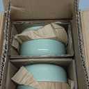 Glazed Stoneware Bowls, 4-Piece Set, Microwave and Dishwasher-Safe, 20 oz. Capacity, 5.5 in., Olive