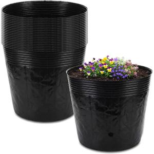 20 Pcs 10 Gallon Nursery Bags 15.8 Inch Round Nursery Plant Pots Containers Soft Plastic with Drainage Holes for Large Flowers Trees Vegetables Indoor Outdoor Women Gardening Gifts, Black