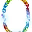 Windy City Novelties 36" Jumbo Link LED Plastic Necklace - Fun Light-Up Accessory for Mardi Gras, St. Patrick's Day, and Party Events (Rainbow)