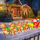 12 FT Christmas Inflatables with Santa Claus Reindeer Built-in LED Lights Blow Up Christmas Decor for Christmas Party Holiday Outdoor Garden Lawn Yard Decorations