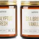 AOOVOO Vanilla/Eucalyptus Scented Candle, 9oz, 2 Pack 